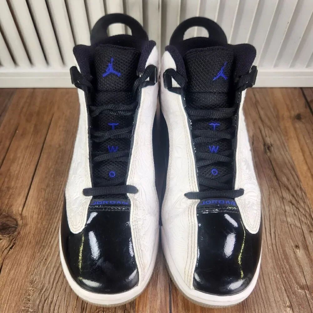 Womens 7 (5.5Y) Nike Air Jordan Dub Zero White Concord Embossed Basketball Shoes - Picture 8 of 10